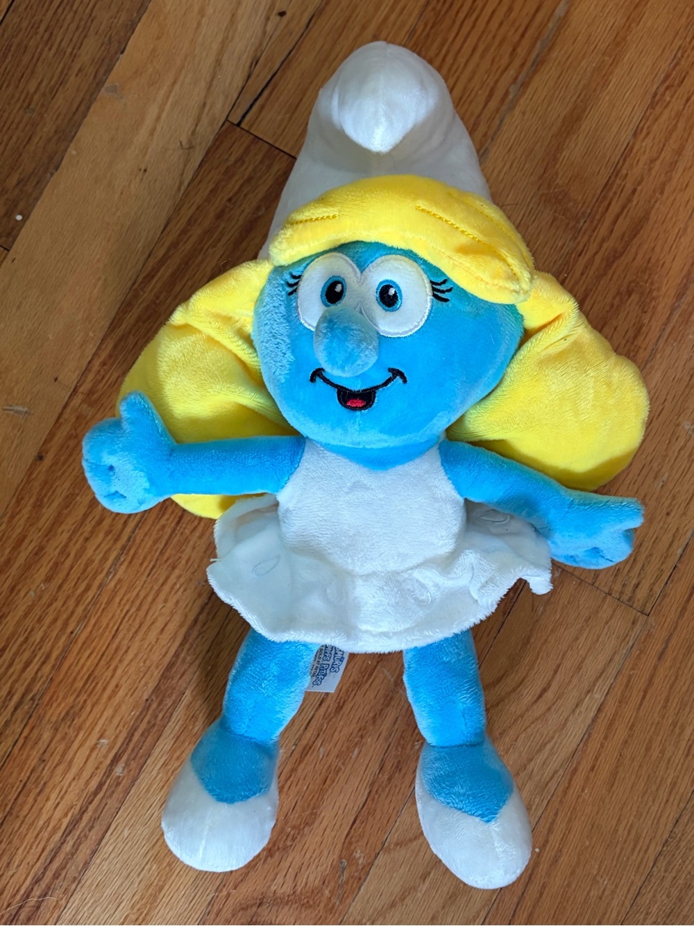 Classic Blue & Yellow Smurfette-Inspired Plush Doll - Soft Kids Toy